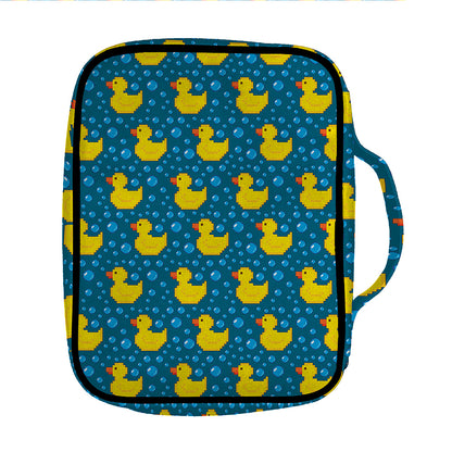 Pixel Rubber Duck Pattern Print Front Pocket Bible Bag