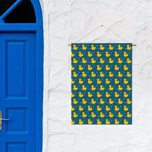 Pixel Rubber Duck Pattern Print Garden Flag