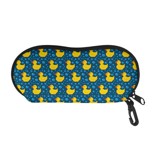 Pixel Rubber Duck Pattern Print Glasses Case