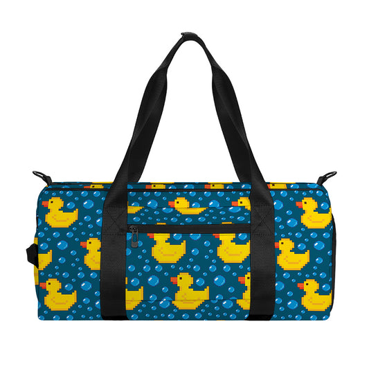 Pixel Rubber Duck Pattern Print Gym Bag