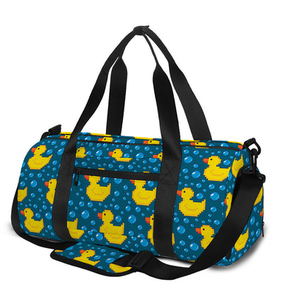 Pixel Rubber Duck Pattern Print Gym Bag