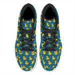 Pixel Rubber Duck Pattern Print High Top Leather Sneakers