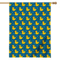 Pixel Rubber Duck Pattern Print House Flag