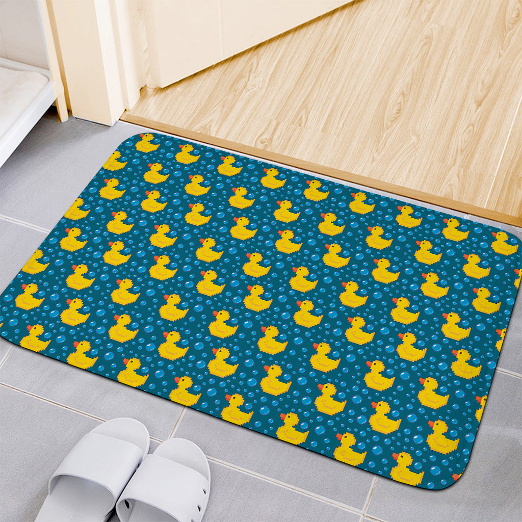 Pixel Rubber Duck Pattern Print Indoor Door Mat