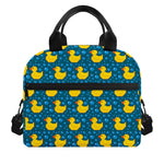Pixel Rubber Duck Pattern Print Insulated Lunch Bag