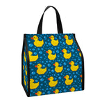 Pixel Rubber Duck Pattern Print Insulated Lunch Tote