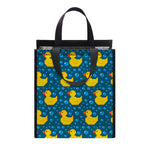 Pixel Rubber Duck Pattern Print Insulated Lunch Tote