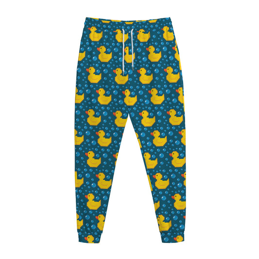 Pixel Rubber Duck Pattern Print Jogger Pants