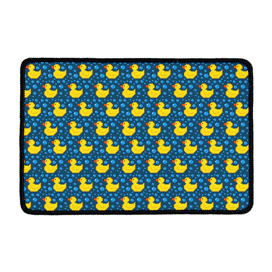Pixel Rubber Duck Pattern Print Kitchen Mat