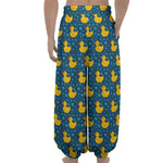 Pixel Rubber Duck Pattern Print Lantern Pants