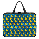 Pixel Rubber Duck Pattern Print Laptop Sleeve With Handle