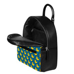 Pixel Rubber Duck Pattern Print Leather Backpack