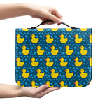 Pixel Rubber Duck Pattern Print Leather Bible Cover