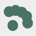 Pixel Rubber Duck Pattern Print Leather Coaster Set