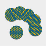 Pixel Rubber Duck Pattern Print Leather Coaster Set