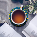 Pixel Rubber Duck Pattern Print Leather Coaster Set