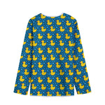 Pixel Rubber Duck Pattern Print Long Sleeve Short Coat