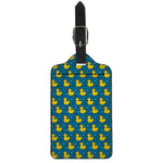 Pixel Rubber Duck Pattern Print Luggage Tag