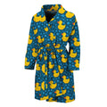 Pixel Rubber Duck Pattern Print Men's Bathrobe