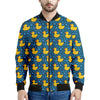 Pixel Rubber Duck Pattern Print Men's Bomber Jacket