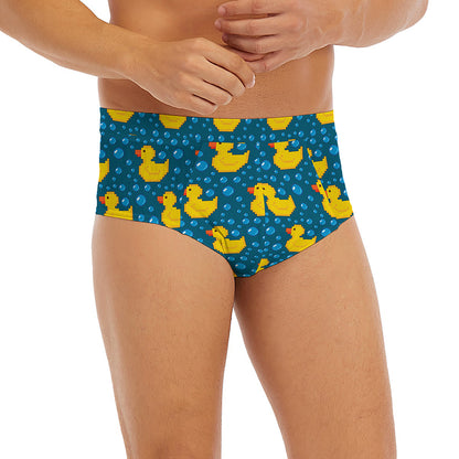 Pixel Rubber Duck Pattern Print Men's Briefs