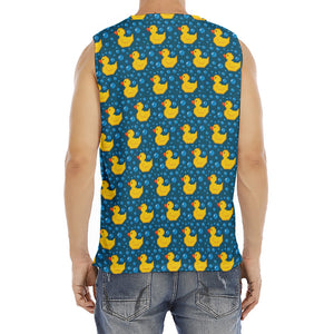 Pixel Rubber Duck Pattern Print Men's Fitness Tank Top