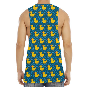 Pixel Rubber Duck Pattern Print Men's Muscle Tank Top