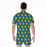 Pixel Rubber Duck Pattern Print Men's Rompers