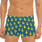 Pixel Rubber Duck Pattern Print Men's Short Boxer Briefs