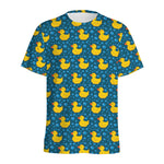 Pixel Rubber Duck Pattern Print Men's Sports T-Shirt