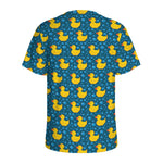 Pixel Rubber Duck Pattern Print Men's Sports T-Shirt