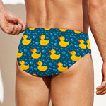 Pixel Rubber Duck Pattern Print Men's Swim Briefs