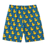 Pixel Rubber Duck Pattern Print Men's Swim Trunks