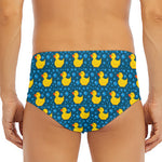 Pixel Rubber Duck Pattern Print Men's Triangle Swim Briefs
