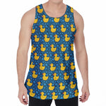 Pixel Rubber Duck Pattern Print Men's Velvet Tank Top