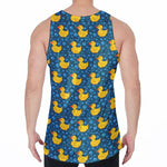 Pixel Rubber Duck Pattern Print Men's Velvet Tank Top