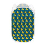 Pixel Rubber Duck Pattern Print Mesh Laundry Hamper