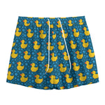 Pixel Rubber Duck Pattern Print Mesh Shorts