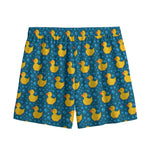 Pixel Rubber Duck Pattern Print Mesh Shorts