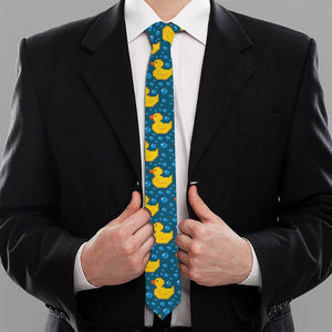 Pixel Rubber Duck Pattern Print Necktie