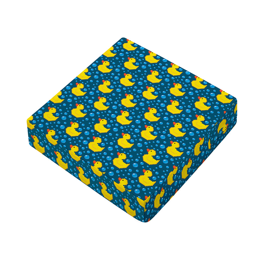 Pixel Rubber Duck Pattern Print Outdoor Seat Cushion Cover