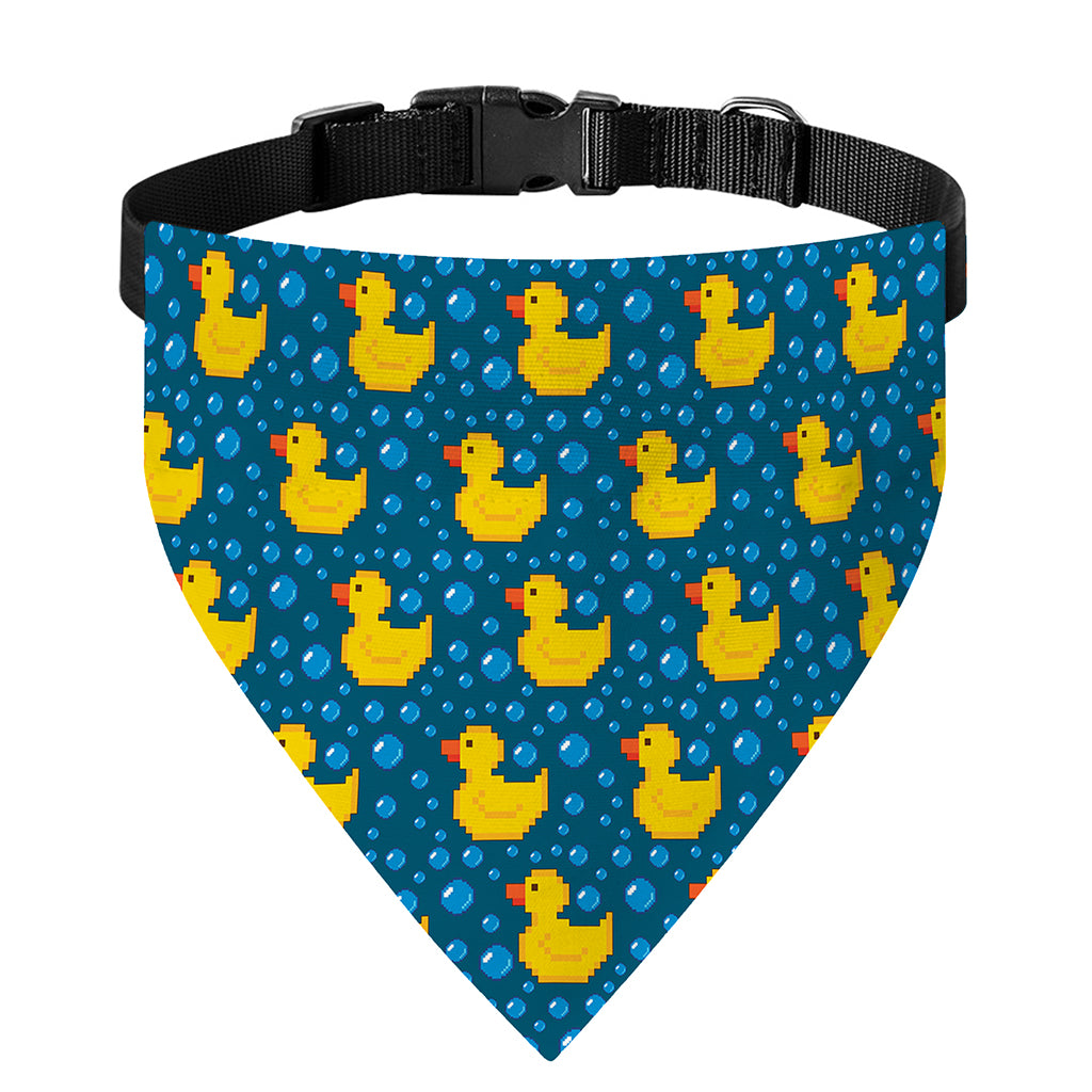 Pixel Rubber Duck Pattern Print Over The Collar Dog Bandana