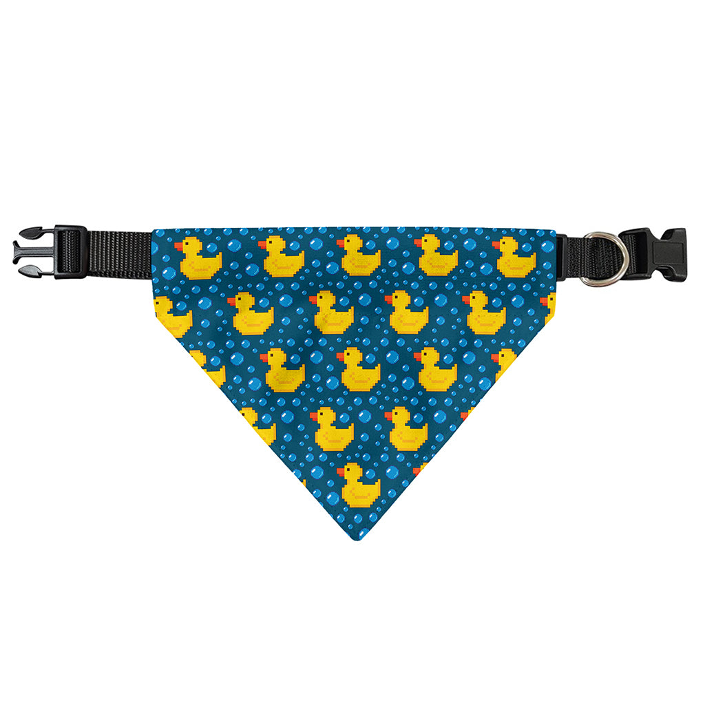 Pixel Rubber Duck Pattern Print Over The Collar Dog Bandana