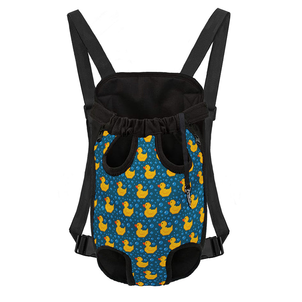 Pixel Rubber Duck Pattern Print Pet Carrier Backpack