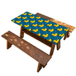 Pixel Rubber Duck Pattern Print Picnic Table Cover