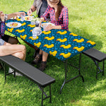Pixel Rubber Duck Pattern Print Picnic Table Cover