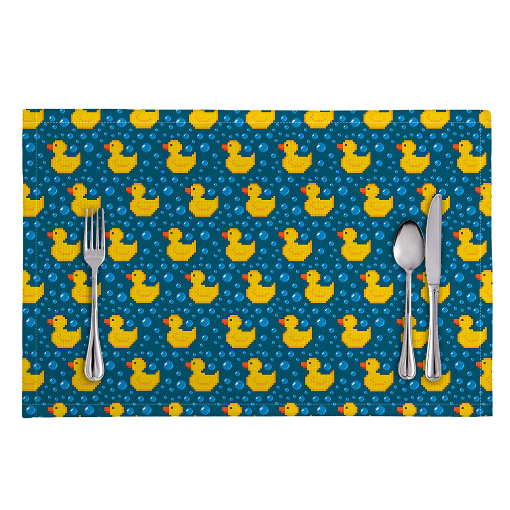 Pixel Rubber Duck Pattern Print Placemat