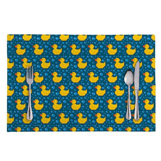 Pixel Rubber Duck Pattern Print Placemat