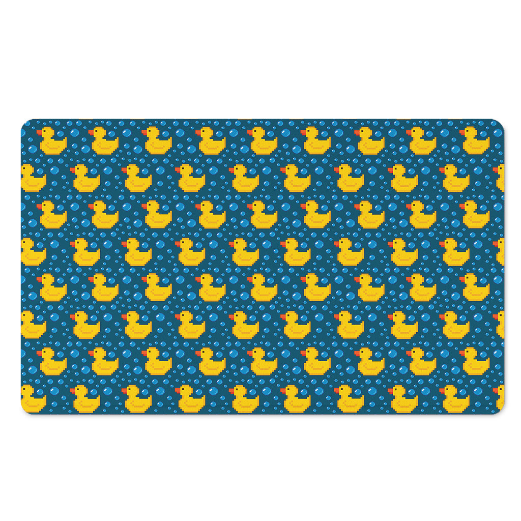 Pixel Rubber Duck Pattern Print Polyester Doormat