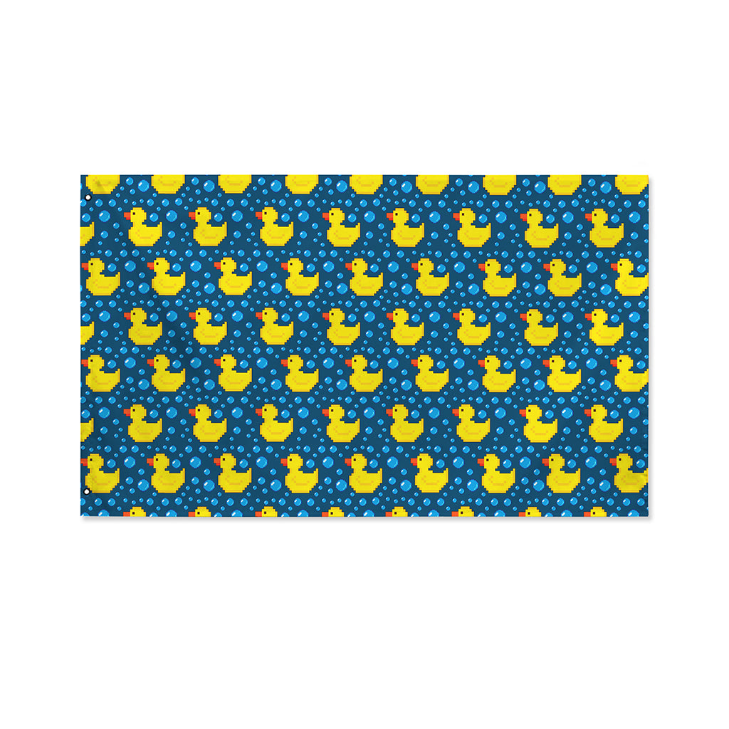 Pixel Rubber Duck Pattern Print Polyester Flag